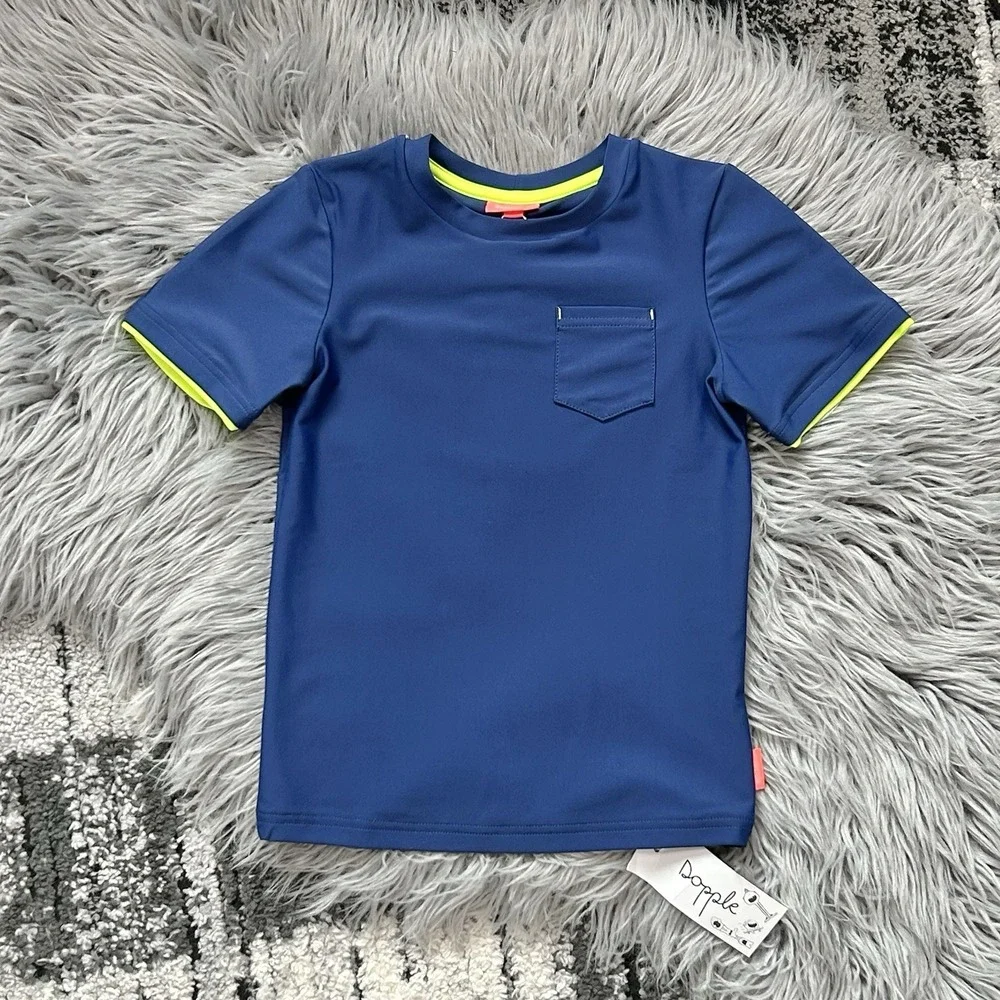 Sunuva Unisex Youth Navy Short Sleeve Rashguard Swim Top Size 5T ($66)